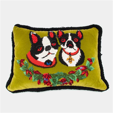 gucci needlepoint cushion.